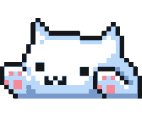 Cute White Pixel Cat