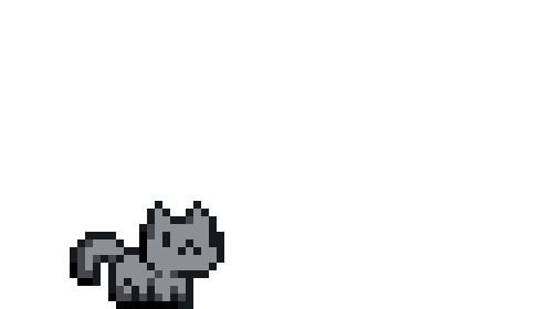 Grey Cat Jump Pixel Animation